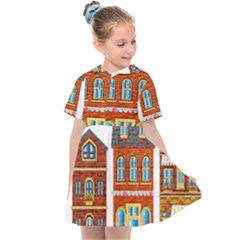 City Buildings Brick Architecture Kids  Sailor Dress by Simbadda