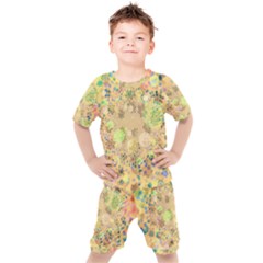 Flowers Color Colorful Watercolour Kids  Tee And Shorts Set by Simbadda