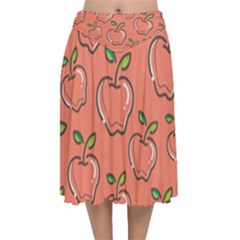 Fruit Apple Velvet Flared Midi Skirt by HermanTelo