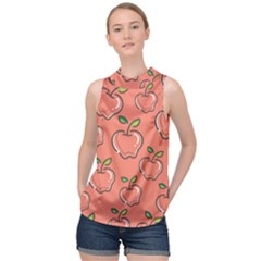 Fruit Apple High Neck Satin Top by HermanTelo