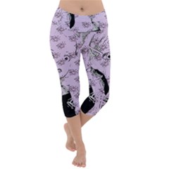 Wide Eyed Girl Lilac Lightweight Velour Capri Yoga Leggings by snowwhitegirl