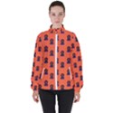 Nerdy 60s  Girl Pattern Orange Women s High Neck Windbreaker View1