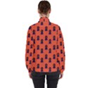 Nerdy 60s  Girl Pattern Orange Women s High Neck Windbreaker View2