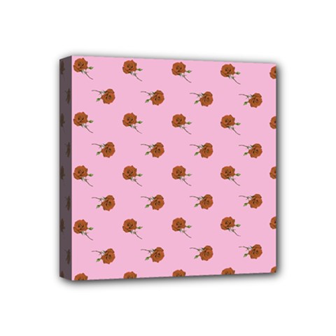 Peach Rose Pink Mini Canvas 4  X 4  (stretched) by snowwhitegirl