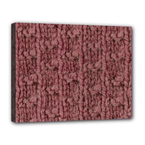 Knitted Wool Rose Canvas 14  X 11  (stretched) by snowwhitegirl