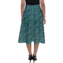 Knitted Wool Blue Perfect Length Midi Skirt View2