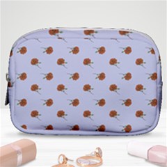 Peach Rose Blue Make Up Pouch (small) by snowwhitegirl