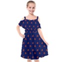 Red Rose Blue Kids  Cut Out Shoulders Chiffon Dress View1