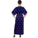 Red Rose Blue V-Neck Boho Style Maxi Dress View2