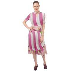 Easter Egg Colorful Spring Color Keyhole Neckline Chiffon Dress by Simbadda