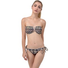 Architecture Geometry Twist Bandeau Bikini Set by Simbadda