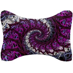 Fractal Background Swirl Art Skull Seat Head Rest Cushion by Simbadda