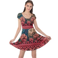 Fractals 3d Graphics Designs Cap Sleeve Dress by Simbadda