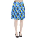 Blue Coyote Pattern Pleated Skirt View1