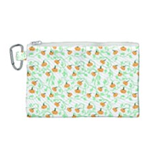 Pumpkin Vines Canvas Cosmetic Bag (medium) by bloomingvinedesign