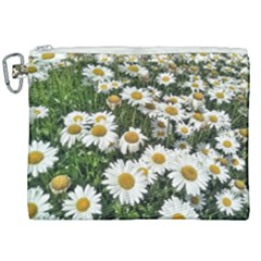 Columbus Commons Shasta Daisies Canvas Cosmetic Bag (xxl) by Riverwoman