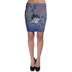 Sport, Surfboard With Flowers And Fish Bodycon Skirt by FantasyWorld7