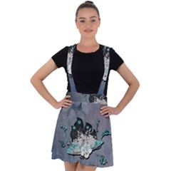 Sport, Surfboard With Flowers And Fish Velvet Suspender Skater Skirt by FantasyWorld7