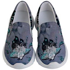 Sport, Surfboard With Flowers And Fish Kids  Lightweight Slip Ons by FantasyWorld7