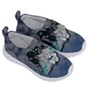 Sport, surfboard with flowers and fish Kids  Velcro No Lace Shoes View3