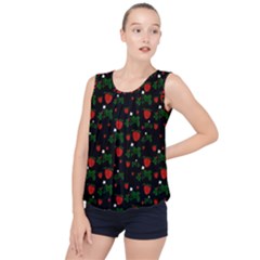 Strawberries Pattern Bubble Hem Chiffon Tank Top by bloomingvinedesign