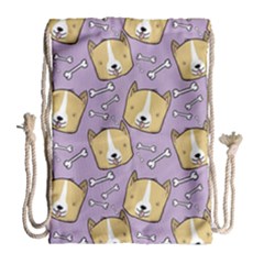 Corgi Pattern Drawstring Bag (large) by Sudhe