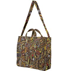 Drawn Square Shoulder Tote Bag by ArtworkByPatrick