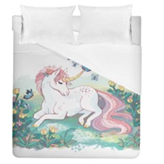 Illustration Vector Unique Unicorn Duvet Cover (queen Size) by Sudhe