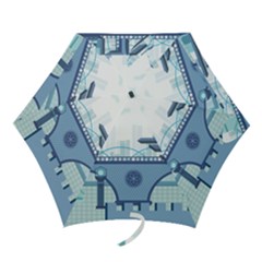 Blue City Building Fantasy Mini Folding Umbrellas by Sudhe