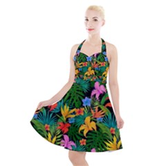 Flowers 4 Halter Party Swing Dress  by ArtworkByPatrick