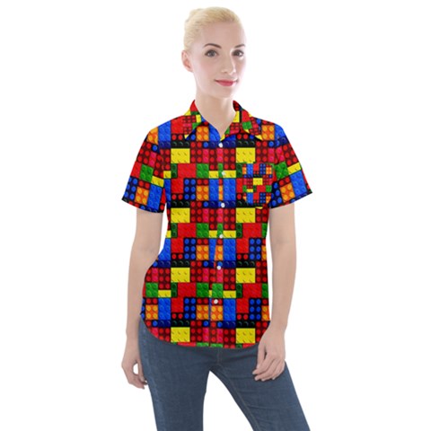 Colorful 59 Women s Short Sleeve Pocket Shirt by ArtworkByPatrick