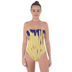 French Fries Potato Snacks Food Tie Back One Piece Swimsuit by Simbadda