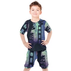 Bridge Construction Trees Kids  Tee And Shorts Set by Simbadda