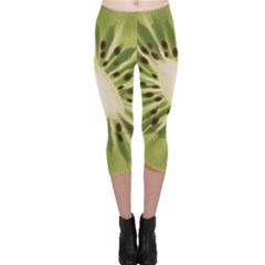 Kiwi Fruit Fresh Green Tasty Food Capri Leggings  by Simbadda