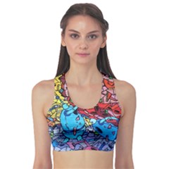 Graffiti Wall Mural Painting Arts Sports Bra by Simbadda