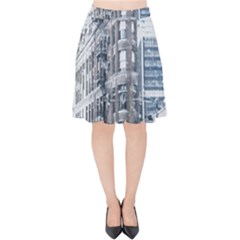 City Building Skyscraper Town Velvet High Waist Skirt by Simbadda