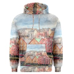 Architecture City Buildings River Men s Pullover Hoodie by Simbadda