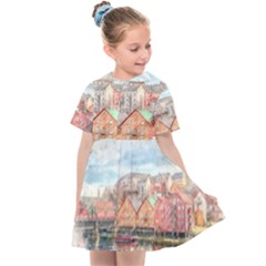 Architecture City Buildings River Kids  Sailor Dress by Simbadda