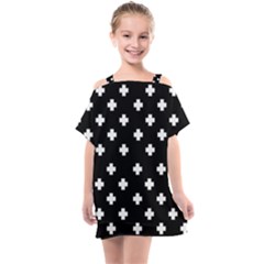 Swiss Cross Pattern Kids  One Piece Chiffon Dress by Valentinaart