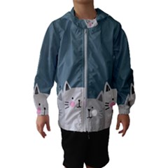 Cute Cats Kids  Hooded Windbreaker by Valentinaart