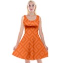 Orange Maze Reversible Velvet Sleeveless Dress View1