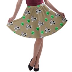 Bunnies Pattern A-line Skater Skirt by bloomingvinedesign