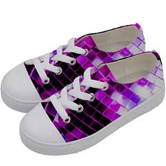 Purple Disco Ball Kids  Low Top Canvas Sneakers by essentialimage