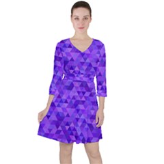 Shades Of Purple Triangles Ruffle Dress by retrotoomoderndesigns