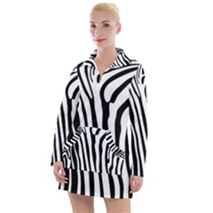 Vector Zebra Stripes Seamless Pattern Women s Long Sleeve Casual Dress by Vaneshart