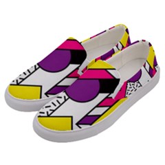 Memphis Colorful Background With Stroke Men s Canvas Slip Ons by Vaneshart