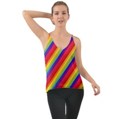 Rainbow Diagonal Stripes Chiffon Cami by retrotoomoderndesigns