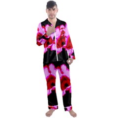 Pink And Red Tulip Men s Satin Pajamas Long Pants Set by okhismakingart