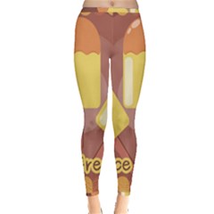 Cream Sweet Icecream Inside Out Leggings by Bajindul