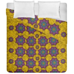 Bohemian Rare  Fantasy Flowers In The Festive Sun Duvet Cover Double Side (california King Size) by pepitasart